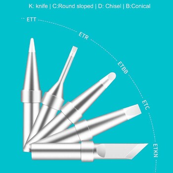 Weller ET Series ETD ETB ETA Μύτη συγκολλητικού σιδήρου Χάλκινη χωρίς μόλυβδο για WES50 51 Συγκολλητής σταθμού συγκόλλησης για λαβές PES51 LR21