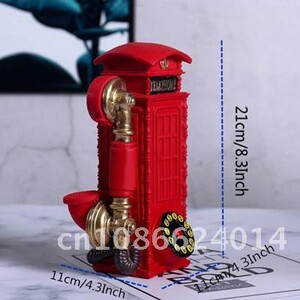 Figurine pentru cabină telefonică din rășină 21cm VILEAD Creativ cutie europeană de apeluri Pușculină Decorare Meșteșuguri lucrate manual Cadouri vintage Hogar