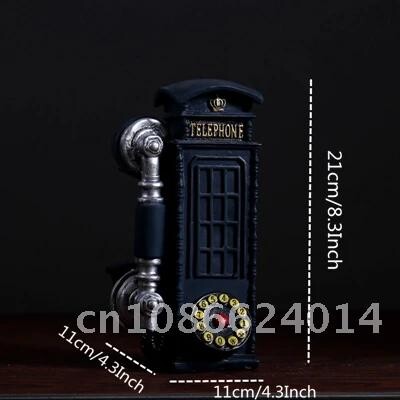 Figurine pentru cabină telefonică din rășină 21cm VILEAD Creativ cutie europeană de apeluri Pușculină Decorare Meșteșuguri lucrate manual Cadouri vintage Hogar