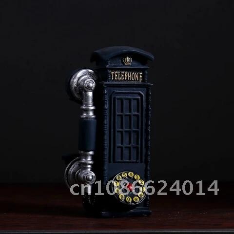 Figurine pentru cabină telefonică din rășină 21cm VILEAD Creativ cutie europeană de apeluri Pușculină Decorare Meșteșuguri lucrate manual Cadouri vintage Hogar