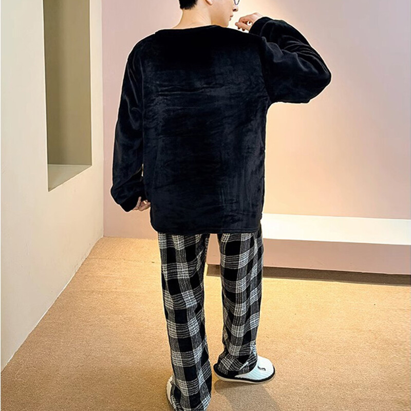 2 kom/komplet muške pidžame, kućne odjeće, jesen i zima, podstavljene i podebljane, topla flanelska školska uniforma, pidžama od koraljnog flisa za dječaka