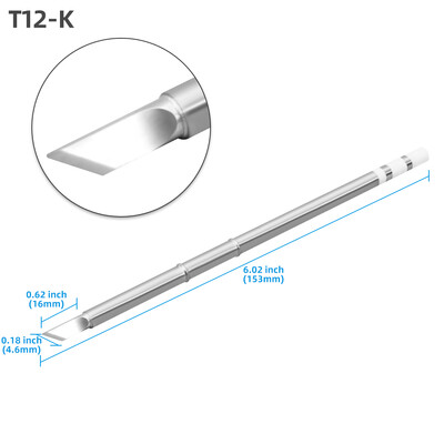 Σειρά T12 Ηλεκτρικές άκρες χάλκινου συγκολλητικού σιδήρου T12-K BC2 ILS KU JL02 για αντικατάσταση κιτ σταθμού συγκόλλησης κεφαλής συγκόλλησης