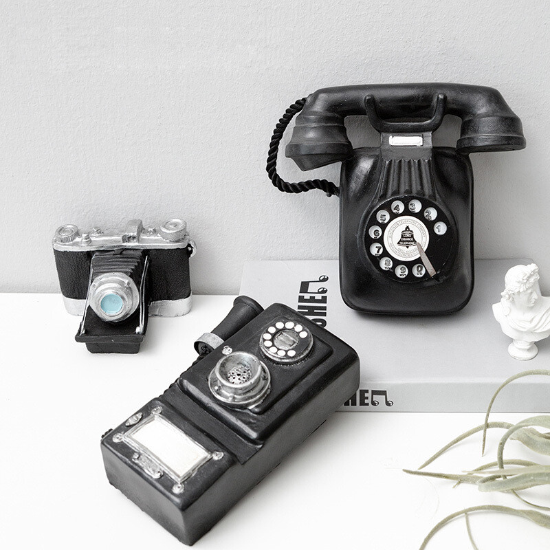 Retro sieninio telefono pakabukas restoranui, kūrybiniam sienų dekoravimui, barui, kavinei