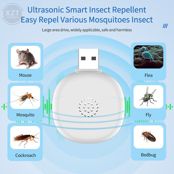 Φορητά απωθητικά κουνουπιών USB Ultrasonic Repellers for Indoor Controls Απωθητικά ποντικιών για έντομα, κατσαρίδες, αράχνες