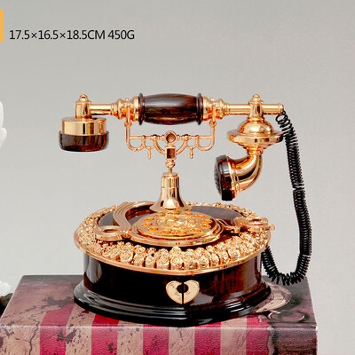 Europos retro nostalgiškas telefono numeris fiksuotojo telefono formos muzikinė dėžutė plastikinė retro stiliaus stalviršio svetainės dekoravimo puošmena ZE914