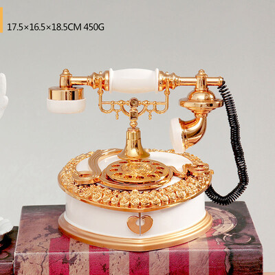 Europos retro nostalgiškas telefono numeris fiksuotojo telefono formos muzikinė dėžutė plastikinė retro stiliaus stalviršio svetainės dekoravimo puošmena ZE914