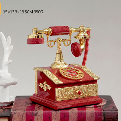 Europos retro nostalgiškas telefono numeris fiksuotojo telefono formos muzikinė dėžutė plastikinė retro stiliaus stalviršio svetainės dekoravimo puošmena ZE914