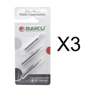 3 tips / σετ BAKU Ακροσυγκόλληση BAKU Στατική εξάλειψη Μόλυβδος χωρίς κεφαλή συγκόλλησης Συμβουλές συγκόλλησης για 900M 907 913 376 453 601D 878L