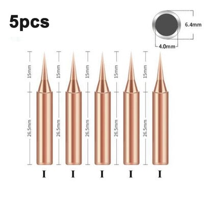 5 vnt 936 viduje šildomas pliko vario suvirinimo antgalis lituoklis antgalis suvirinimo galvutė grynas varis 900M 2,4 mm / 3 mm / 4,7 mm