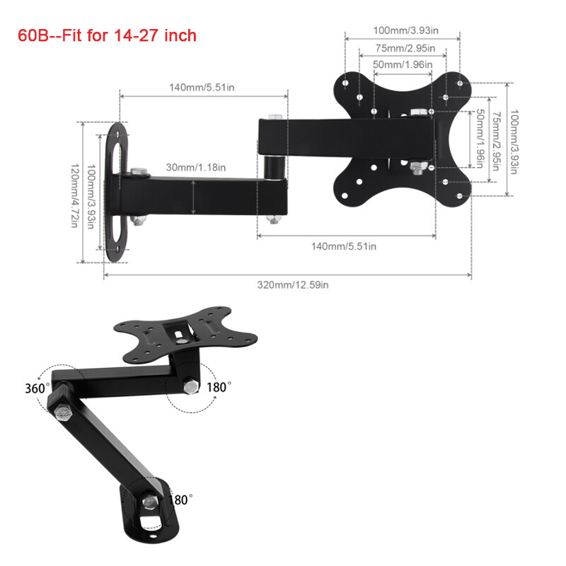 14–42 colių universalus reguliuojamas televizoriaus sieninis laikiklis, pasukamas viso judesio laikiklis, monitoriaus atramos LED plokščio ekrano laikikliai