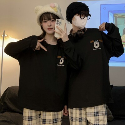 Férfi pizsama pármodell Piros madártávlatú pizsama Kényelmes nyári és őszi, hosszú ujjú nappaliruha öltöny kívül is hordható