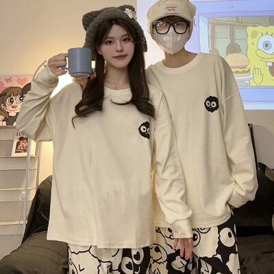 Férfi pizsama pármodell Piros madártávlatú pizsama Kényelmes nyári és őszi, hosszú ujjú nappaliruha öltöny kívül is hordható