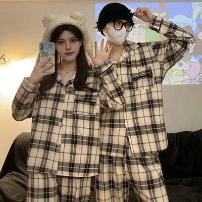 Férfi pizsama pármodell Piros madártávlatú pizsama Kényelmes nyári és őszi, hosszú ujjú nappaliruha öltöny kívül is hordható