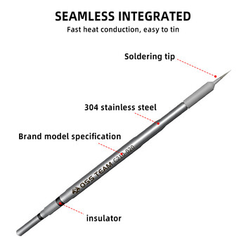 OSS 210 Συμβουλές συγκολλητικού σιδήρου Universal JBC Express T26 Welding Station C210 Heating Core Κεφαλή εργαλείου κάμψης ευθύ σημείου