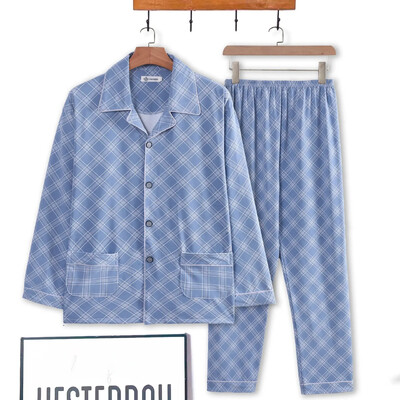 Set de pijamale pentru bărbați Feel de ultimă generație. Îmbrăcăminte de casă ocazională, îmbrăcăminte de exterior, sezonul de primăvară, vară, lapte, mătase