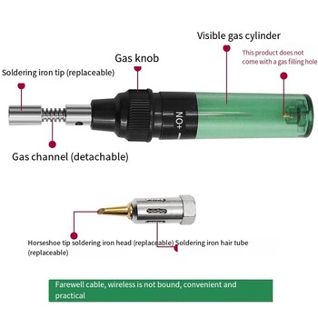 Φορητό κιτ συγκόλλησης αερίου Ανθεκτικό εργαλείο θέρμανσης στυλό συγκόλλησης μίνι βουτανίου για επισκευές σπιτιού, αυτοκινήτων και ηλεκτρονικών