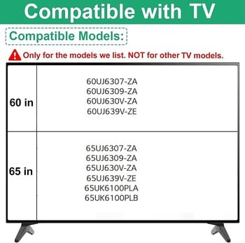 Βάση τηλεόρασης για τηλεόραση LG Αντικατάσταση βάσης για 60 65 ιντσών LG TV 60UJ6307 60UJ6309 65UJ6307 65UJ6309 Βάση βάσης τηλεόρασης με βίδες