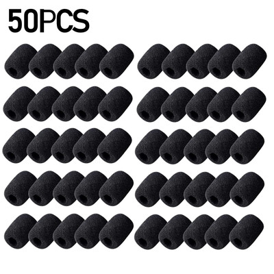 10/50PCS Mini mikrofon za vjetrobransko staklo, zamjena spužvaste navlake za slušalice, mikrofon, pjenasta navlaka, zaštitna kapa za mikrofon za sastanke, ovratnik na glavi