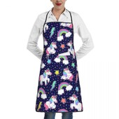Πολύχρωμη ποδιά Star Rainbow Unicorn Merchwith Pocket Oil Αδιάβροχες ρυθμιζόμενες ποδιές ψησίματος για γυναίκες άντρες σεφ