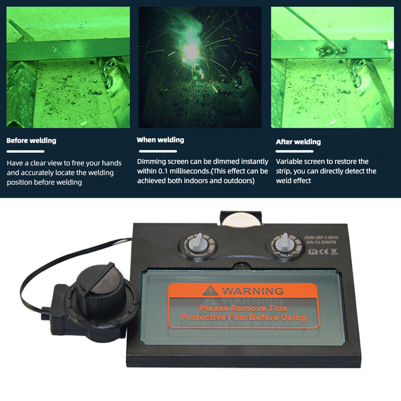 Päikeseenergia keevituslääts Asendage lääts keevituskiivri / maski objektiivi filtri akna jaoks Automaatselt tumenev lääts Silmakaitse keevitustarvik