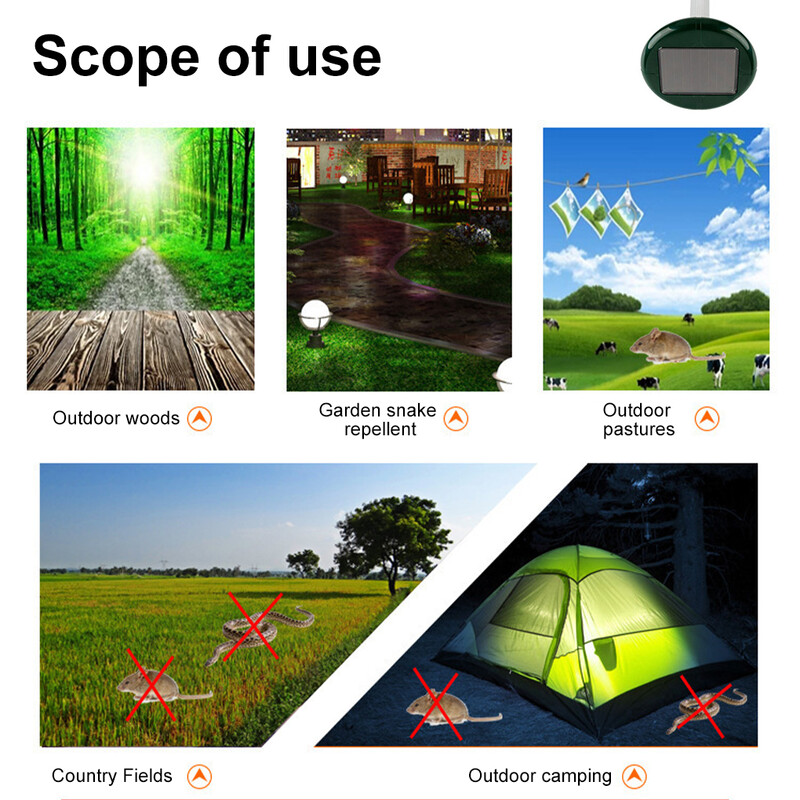 Elektromos egérriasztó, napenergiával működő, időjárásálló, újratölthető farmházi patkányvezérlő eszköz, udvari rágcsálótartozék