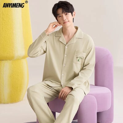 Džentelmenas, nuleidžiamas apykakle, miegamasis, laisvalaikis berniukų pižama, laisvalaikis vyriškas pižama, dirbtinė medvilnė, minkštas naktinis drabužis, rudens pavasario namų kostiumas