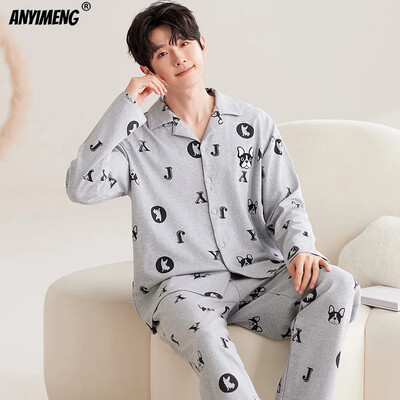 Džentelmenas, nuleidžiamas apykakle, miegamasis, laisvalaikis berniukų pižama, laisvalaikis vyriškas pižama, dirbtinė medvilnė, minkštas naktinis drabužis, rudens pavasario namų kostiumas