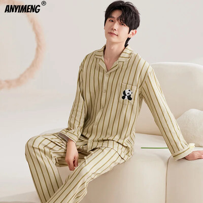 Džentelmenas, nuleidžiamas apykakle, miegamasis, laisvalaikis berniukų pižama, laisvalaikis vyriškas pižama, dirbtinė medvilnė, minkštas naktinis drabužis, rudens pavasario namų kostiumas