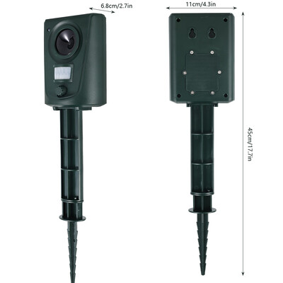 Állatriasztó kültéri ultrahangos riasztó új érzékelő kert kártevő egér róka macska kutya denevér riasztó állatriasztó új