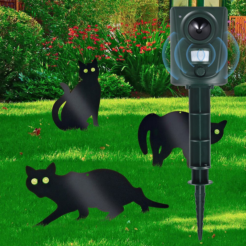 Állatriasztó kültéri ultrahangos riasztó új érzékelő kert kártevő egér róka macska kutya denevér riasztó állatriasztó új