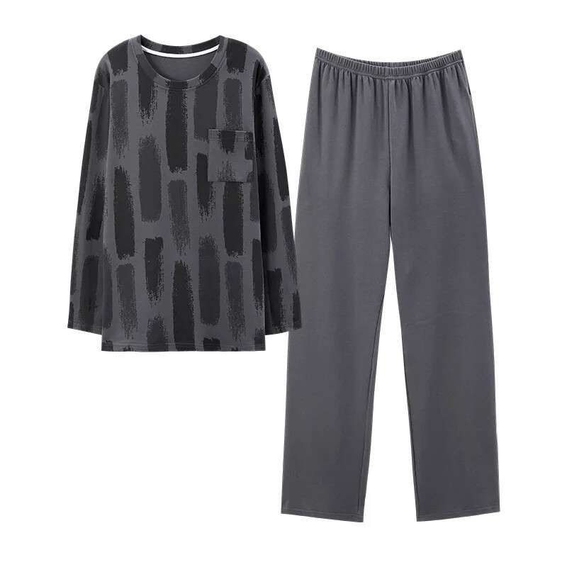 Walf Checks transfrontalier pijamale bărbați toamnă mânecă lungă Homewear primăvară toamnă stil subțire costum pentru tineret cu ridicata