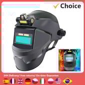 Hegesztőmaszk, nagy nézet, valódi szín, automatikusan sötétedő hegesztő arcmaszk 130 ℃ Hőmérsékletálló ívhegesztéshez, csiszolóvágáshoz