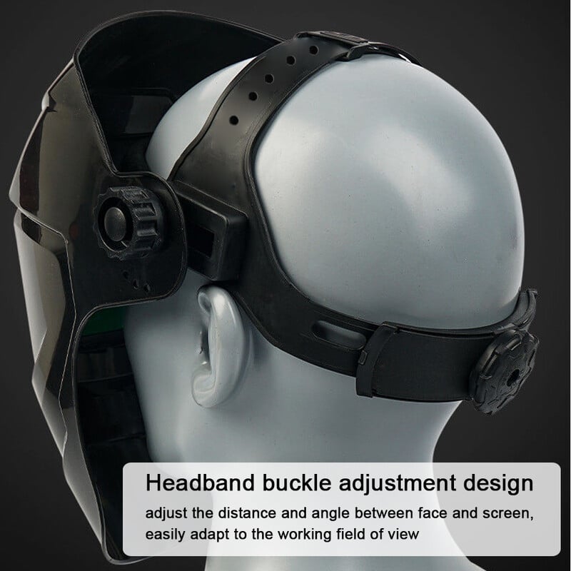 Hegesztőmaszk, nagy nézet, valódi szín, automatikusan sötétedő hegesztő arcmaszk 130 ℃ Hőmérsékletálló ívhegesztéshez, csiszolóvágáshoz