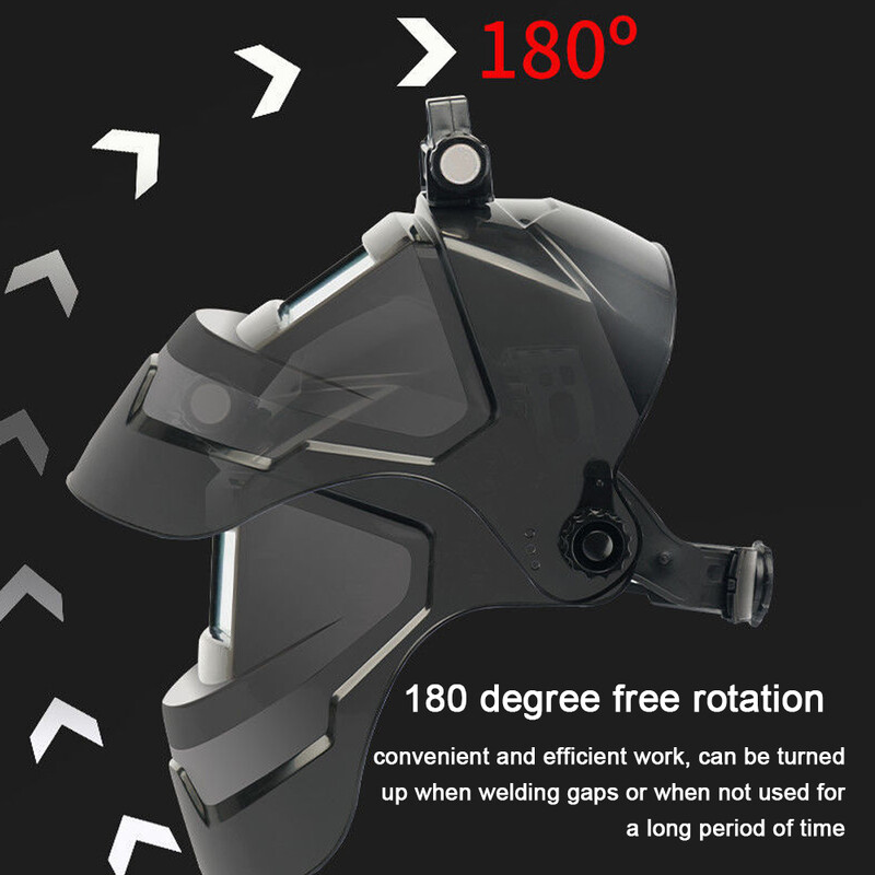Hegesztőmaszk, nagy nézet, valódi szín, automatikusan sötétedő hegesztő arcmaszk 130 ℃ Hőmérsékletálló ívhegesztéshez, csiszolóvágáshoz