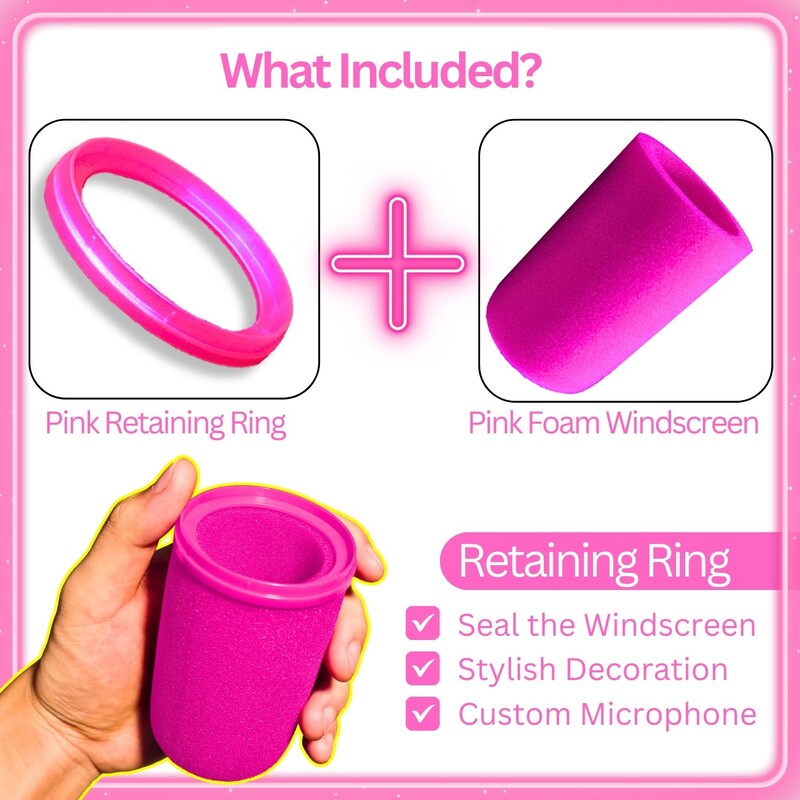 Vahtplastist mikrofoni katted koos kinnitusrõngaga Shure SM7B SM7dB MV7 jaoks – popfilter RK345 tuuleklaasi tarvik (roosa, punane, lilla)