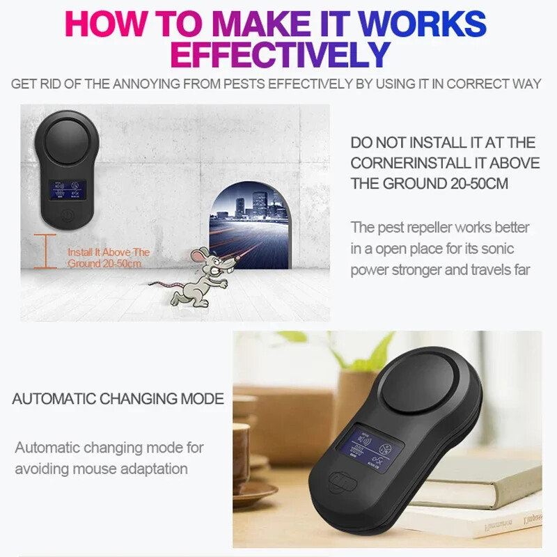Elektrooniline ultraheli kahjuritõrjevahend hiirte tõrjeks rottide sääskede ja hiire putukate tõrjeks näriliste tõrjeks koduks