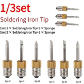 2 db forrasztópáka hegy és 1 db szivacs E10 interfész hegesztőcsúcs USB forrasztóhegy forrasztószerszám készlet BCK típus