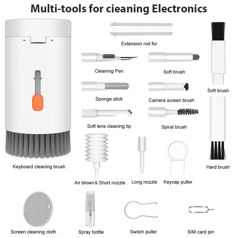 21 u 1 komplet za čišćenje tipkovnice slušalica prijenosnog računala iPhone priključka za punjenje i zaslona objektiva kamere komplet za čišćenje računalne elektronike