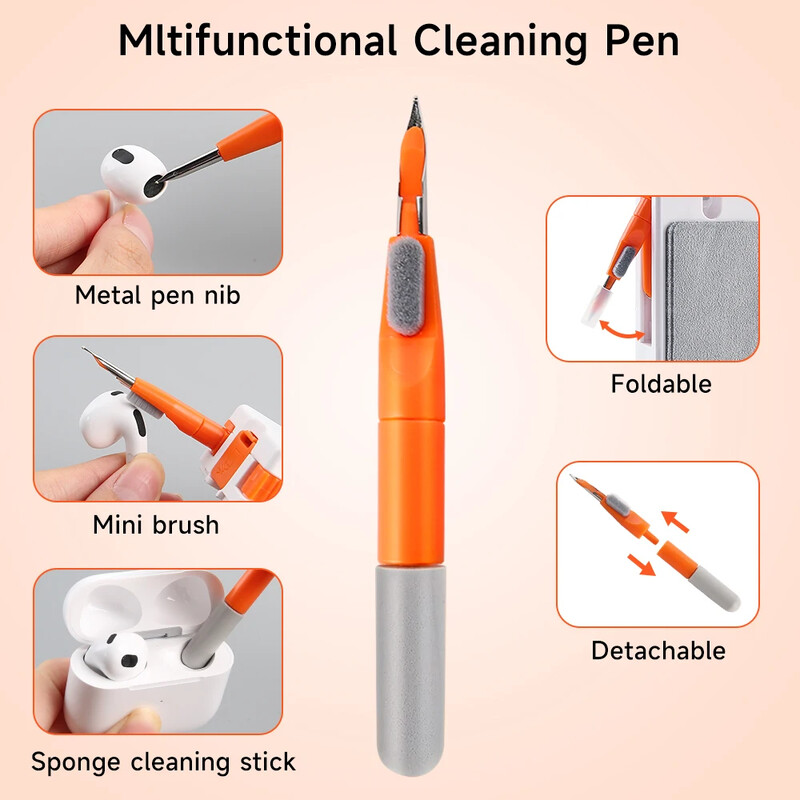 11-u-1 Komplet za čišćenje računala Bluetooth Olovka za čišćenje slušalica Tipkovnica Četka za fotoaparat Izbacivač Sim kartice Izvlakač za kapicu Držač telefona