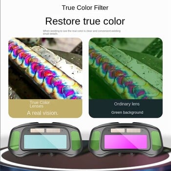 Γυαλιά συγκόλλησης True Color Smart Auto Darkening με διαφανείς εσωτερικούς φακούς Solar Welder Eyes Glasses Αντιθαμβωτικά γυαλιά συγκόλλησης