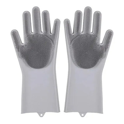 1 pár újrafelhasználható Magic szilikon mosogatókesztyű, háztartási szivacs súroló, konyhai tisztítóeszközök,