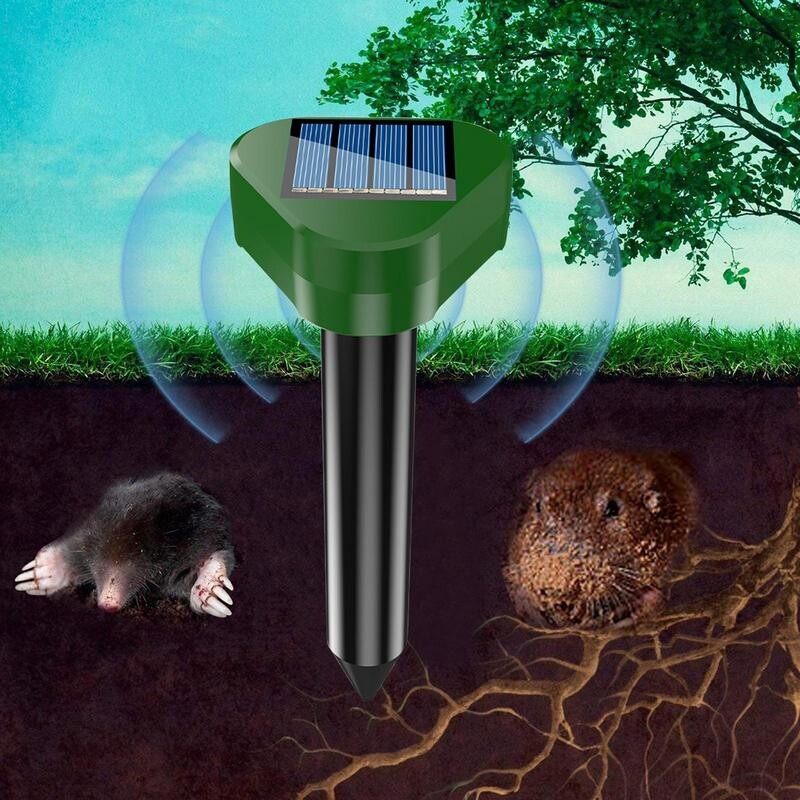 Ultraheli linnutõrje ainulaadne veekindel puuviljamaovastane loomade tõrjuja, mitmeotstarbeline õues olev linnutõrjevahend LED-välguga