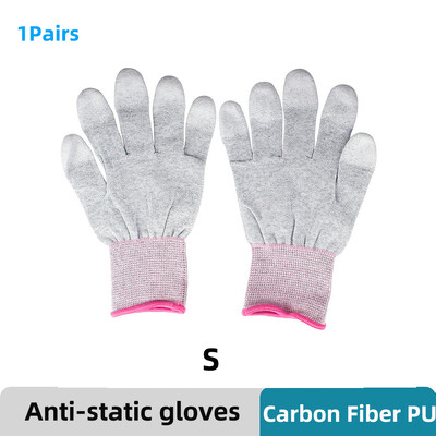 1 par antistatičkih rukavica od ugljičnih vlakana za popravak mobitela ESD elektroničke radne PU tablete za zaštitu ruku oslikane prstima