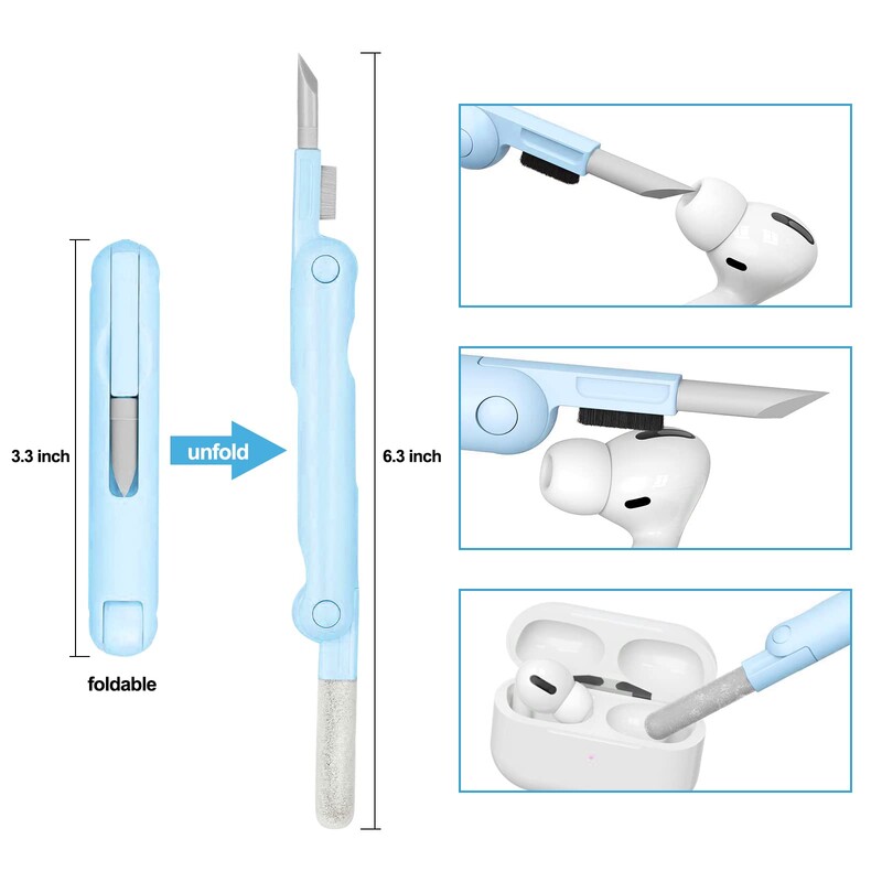 7-u-1 komplet četkica za čišćenje tipkovnice računala Bluetooth olovka za čišćenje slušalica za Airpods 3 Pro Alat za čišćenje slušalica izvlakač tipki