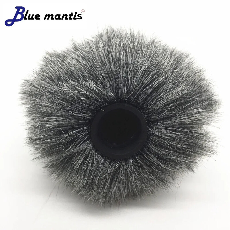 Profesionálny vonkajší kožušinový čelný štít pre Rode Video Mic Umelá kožušina Vetruodolný čelný štít pre BOYA MM1 Micro Blue Mantis