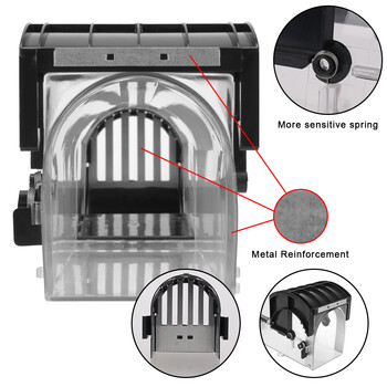 Επαναχρησιμοποιήσιμα τρωκτικά παγιδεύουν οικιακή παγίδα ποντικιών Ασφαλής σταθερή πλαστική έξυπνη αυτοασφαλιζόμενη ποντικοπαγίδα Humane για εσωτερικό εξωτερικό κήπο