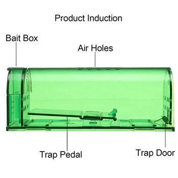 3бр. Прозрачен капан за мишка, гризачи, мишки, улов на живо, многократна употреба, клетка за малки животни, убиец на мишки, капан за мишки, убиец на капан за малки плъхове