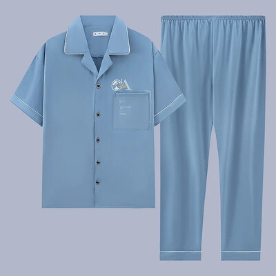 Muška pidžama Ljetni ležerni set odjeće za spavanje Modna pamučna noćna odjeća kratkih rukava Pidžama odijelo Muška kućna odjeća Gospoda