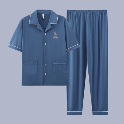 Muška pidžama Ljetni ležerni set odjeće za spavanje Modna pamučna noćna odjeća kratkih rukava Pidžama odijelo Muška kućna odjeća Gospoda