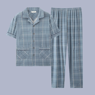 Muška pidžama Ljetni ležerni set odjeće za spavanje Modna pamučna noćna odjeća kratkih rukava Pidžama odijelo Muška kućna odjeća Gospoda